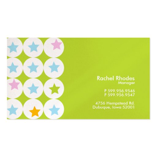 Star Baby Business Cards (back side)