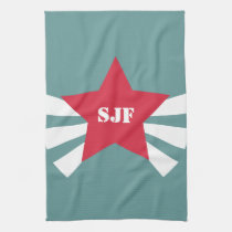 Star Badge Monogram Kitchen Tea towel kitchen towels
