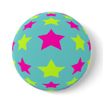 Star Ball Button (Pink and Lime)