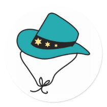 Star Band on Blue Cowboy Hat stickers by White_Wedding Star Band on Blue Cowboy Hat stickers