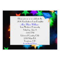 Star Bokeh with Blue Graduation Hat invitations