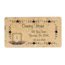 Star Border Candle Label