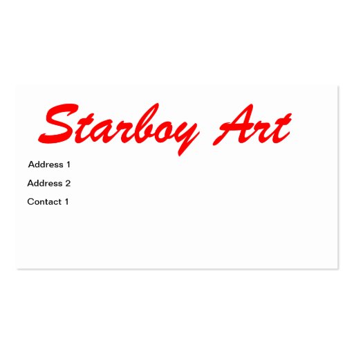 star boy card business cards (front side)