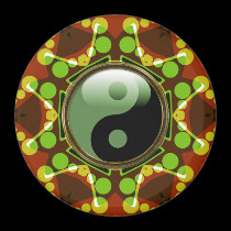Star Bubbles New Age Green Yin Yang Magnet magnets