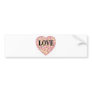 Star Burst Heart of Love Bumper Stickers