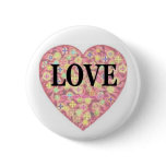 Star Burst Heart of Love Pinback Button