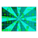 Star Burst Mosaic Blue Abstract Blank Card