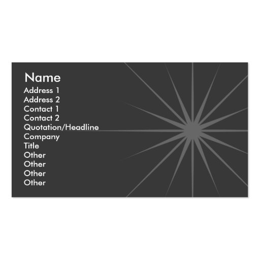 Star - Business Business Card Template (front side)
