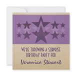 Star Cascade Birthday Party Invite, Purple invitations