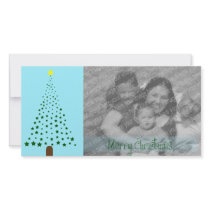 Star Christmas Tree Plain Blue photo cards