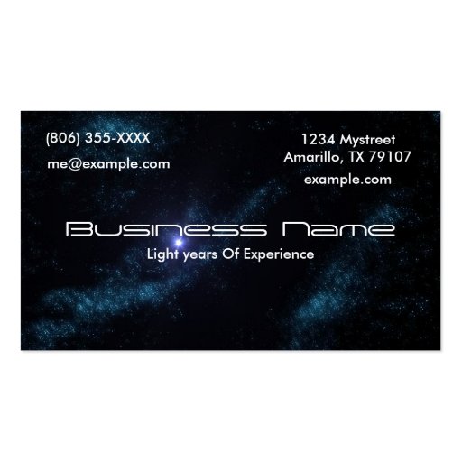Star Cluster Business Card (front side)