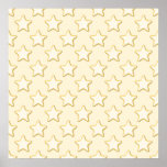 Star Cookies Pattern. Cream and Yellow. Print
