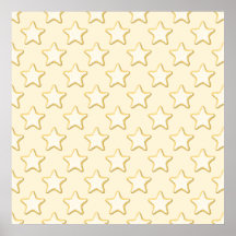 Star Cookies Pattern. Cream and Yellow. Print