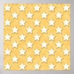 Star Cookies Pattern. Golden Yellow. Print