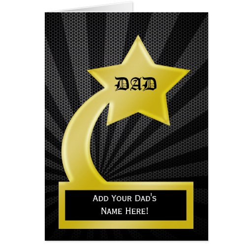 Star Dad Trophy Award, Father's Day Card