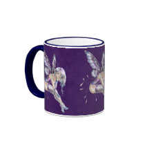 purple, blue, star, fairy, fae, faeries, elf, elven, pixie, goth, gothic, pinup, kanji, japan, japanese, anime, cute, sexy, corset, fantasy, magic, magical, zerick, delphine, levesque, demers, Mug with custom graphic design