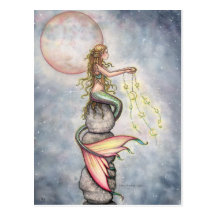 Star Filled Sky Mermaid Postcard
