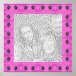 star flower pink photo frame posters
