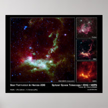 Star Formation in Henize 206 – Spitzer Space Tele Posters