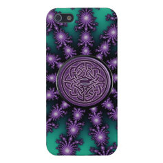 Star Fractal with Purple Celtic Knot Case For iPhone 5