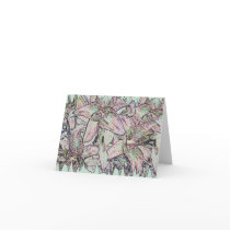 Star Gazer Lilies in Pencil Note Card