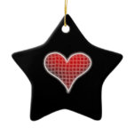 Star Heart Black Ornaments