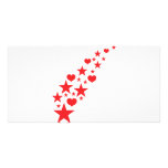 star hearts customized photo card