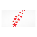 Star hearts custom photo card