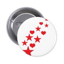 Star hearts pinback button