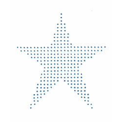 Star, in blue pointillism, shirt shirt