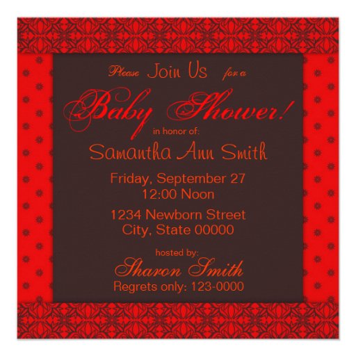 Star is Born Red Baby Shower Invitation Square