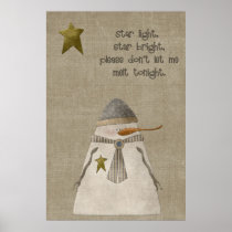 Star Light, Star Bright Snowman Print