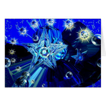 Star meeting at the night greeting card
