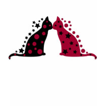 Star & Moon Kissing Cats t-shirts by totallypainted Star & Moon Kissing Cats t-shirts