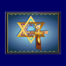 Star Of David and Triple Cross postcards