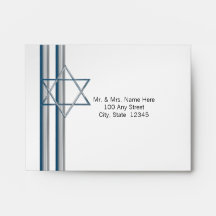 Star of David Bar Mitzvah Envelopes