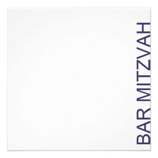 Star of David Bar Mitzvah - white & blue Announcements