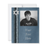 Star of David Blue Photo Card Invitation