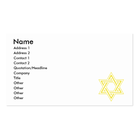 Star of David Business Card Templates