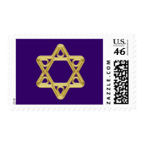 Star of David Gold Postage Stamp