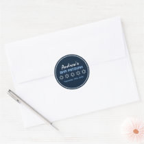 Star of David Pattern Bar Mitzvah Round Stickers