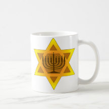 Star of David with Menorah Coffee Mugs