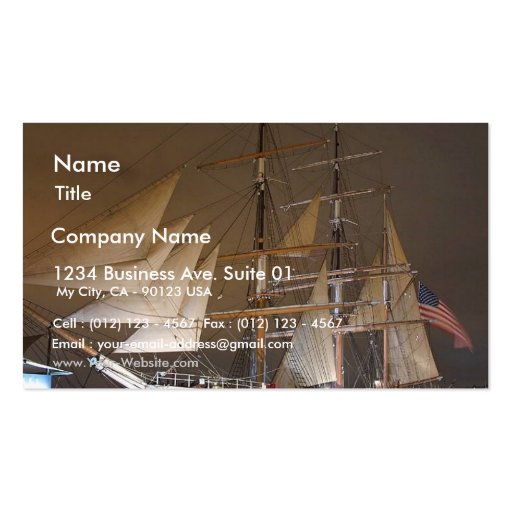 Star Of India Sails Sailing Ships Boats Business Card Template (front side)