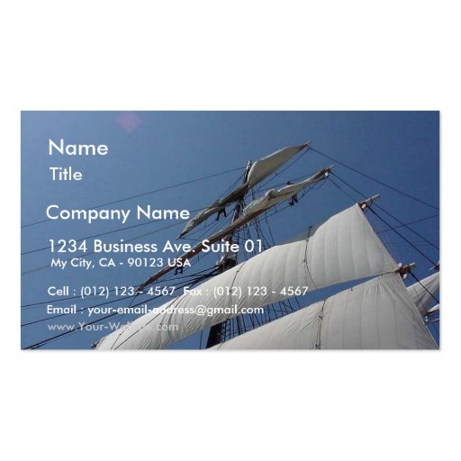Star Of India Ship Sails Boat Business Card Templates