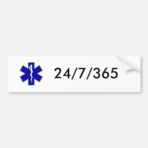 star_of_life, 24/7/365 bumper sticker