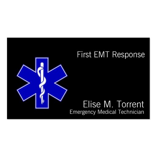 Star of Life Business Card Templates (front side)