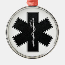 Star Of Life(BW) Christmas Ornament