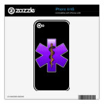 Star Of Life(Violet) Skins For iPhone 4
