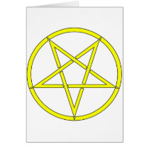 Star Pentagram Five 5 Pointed Symbol Classic Comic Greeting Cards