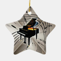 Star Piano Keyboard Christmas Xmas Ornament
